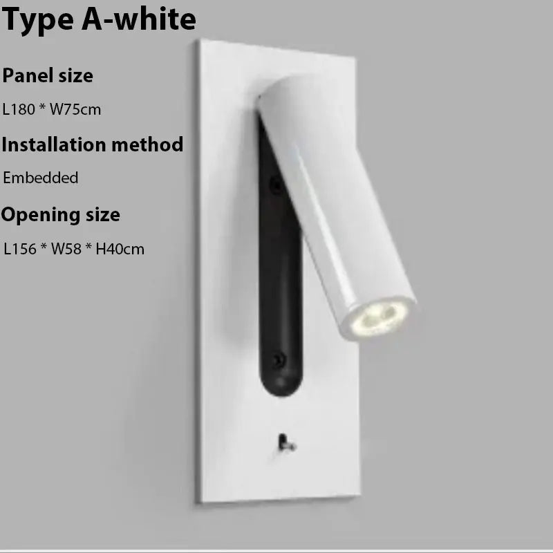 DecorBites™ LED Wall Sconce Adjustable Reading Light for Hotel Bedroom, USB Charging