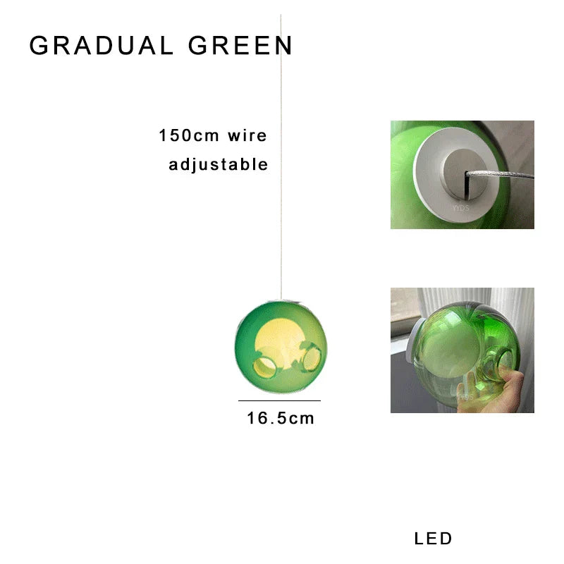 DecorBites™ Clear Glass Pendant Light Dimmable LED Luxury Hanging Lamp