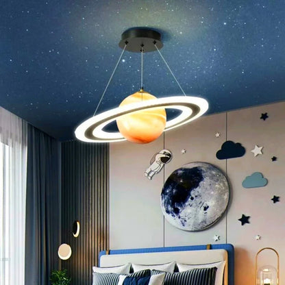 DecorBites™ Acrylic Planet LED Chandelier Earth Ball Decor Star Pendant Light