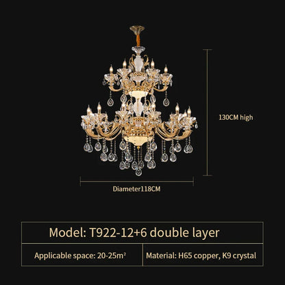 DecorBites™ Elegant Crystal Chandelier for Living Room, Dining Room, and Bedroom