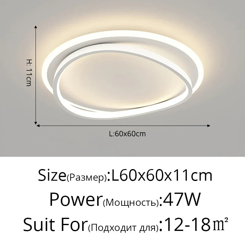 ديكوربايتس™ مصباح سقف LED مربع هندسي مع جهاز تحكم عن بعد لغرفة الدراسة وغرفة المعيشة وغرفة النوم