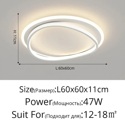 ديكوربايتس™ مصباح سقف LED مربع هندسي مع جهاز تحكم عن بعد لغرفة الدراسة وغرفة المعيشة وغرفة النوم