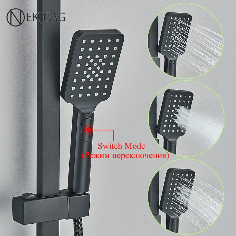 DecorBites™ Digital Display Thermostatic Shower Faucet Set Rainfall Shower Mixer