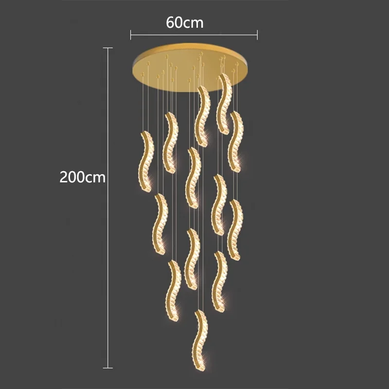 Lámpara de araña de cristal DecorBites™ para escalera: Iluminación moderna para interiores de salas de estar