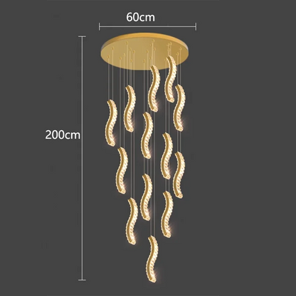 Lámpara de araña de cristal DecorBites™ para escalera: Iluminación moderna para interiores de salas de estar