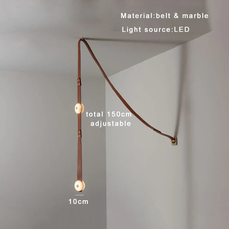 Luces de techo de mármol en cuero Decorbites™ - Lámpara colgante ajustable para comedor y dormitorio