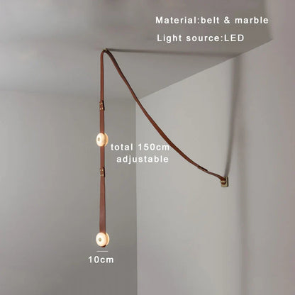 DecorBites™ Designer Belt Marble Pendant Lights: Luxury Dimmable Fixture for Villa Duplex