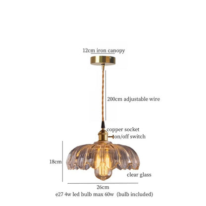 Decorbites™ Glas-LED-Pendantleuchte: Japanisches Vintage-Kupfer-Hängeleuchte für die Heimdekoration