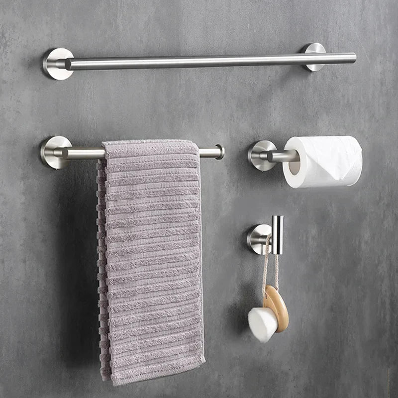 DecorBites™ Brushed Gold Bathroom Accessories Set Hand Towel Bar Rack Toilet Paper Holder