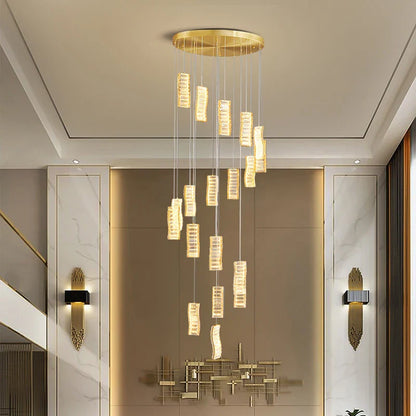 DecorBites™ Deluxe Crystal Spiral Slinglights for Hotel Lobby, Dining Room Decor