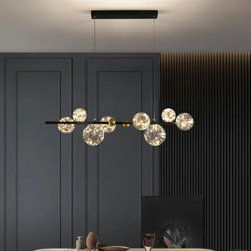 Brass Modern LED Chandelier 8-Head 100cm Kitchen