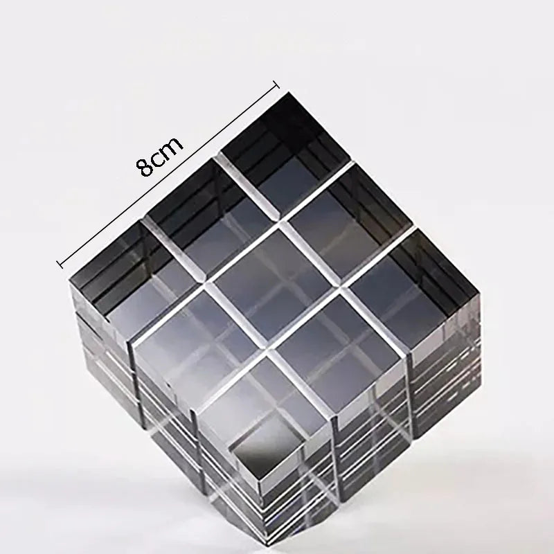 DecorBites™ Cubo Mágico de Cristal Adorno de Escritorio Escultura Artesanías Decorativas