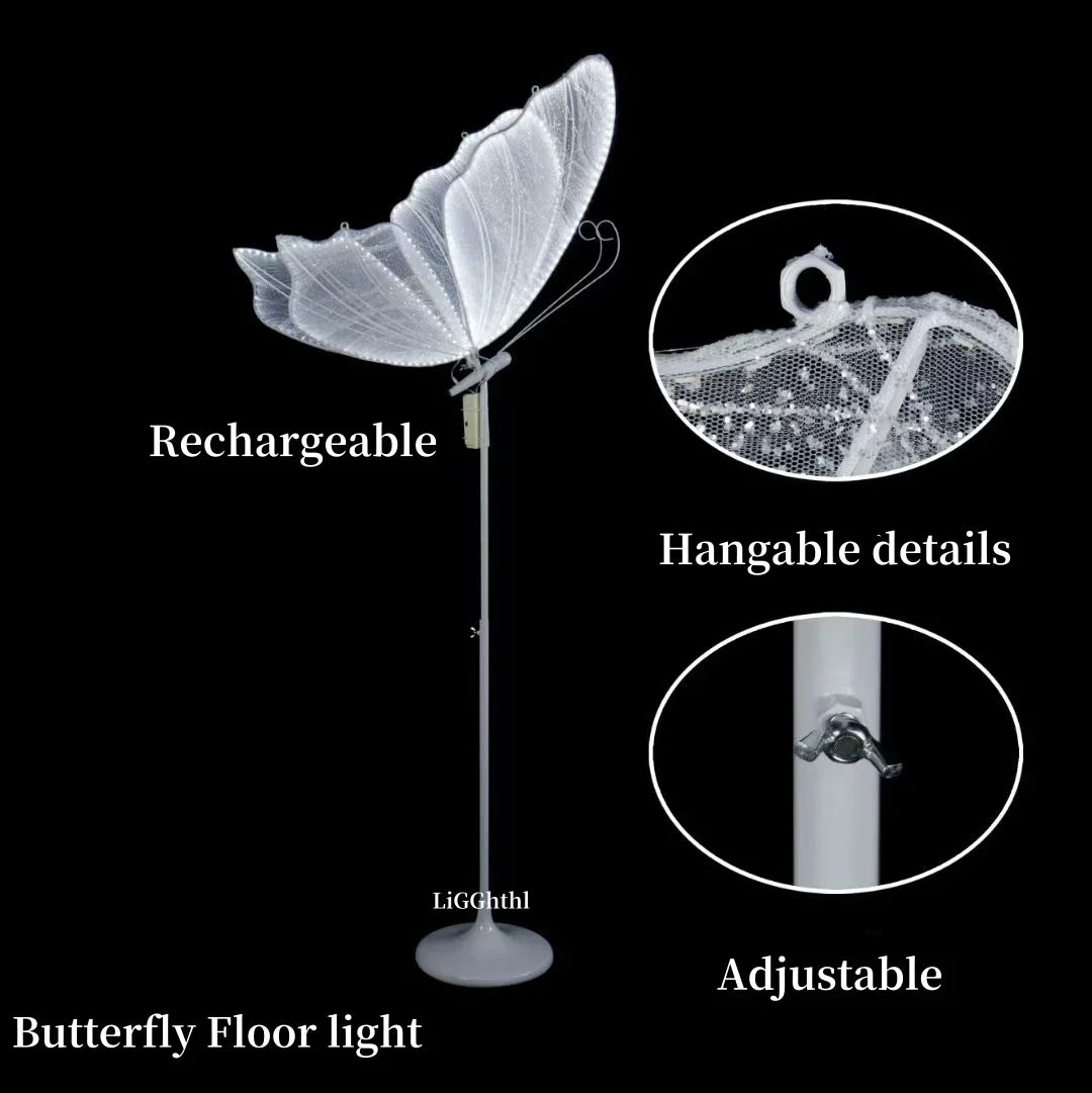 DecorBites™ Lace Romantic Butterfly LED Floor Light for Wedding Decor & Party Stage