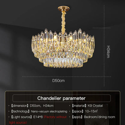 DecorBites™ Crystal Chandelier: Modern Light Luxury for Living Room, Bedroom, Dining Room
