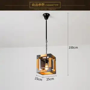 ديكوربايتس™ مصباح معلق بستة رؤوس على الطراز الصناعي - مصباح طاولة حديدي من الخشب الصلب بتصميم كلاسيكي