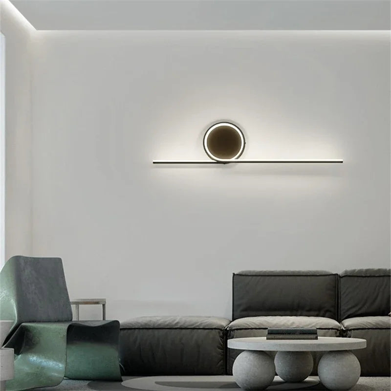 DecorBites™ Circle Straight Bar Wall Lamp | Modern Nordic LED Bedroom Living Room Decor