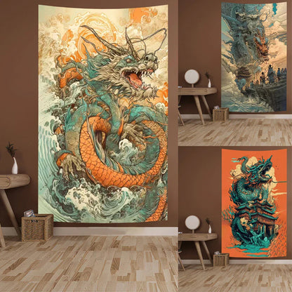 Decobites Classic Dragon Art Tapestry Wall Cloth - Album Cover Wall Painting Ornaments