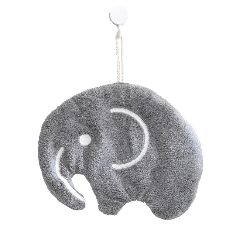 DecorBites™ Cartoon Animals Coral Velvet Hand Towel - Microfiber Terry Towel with Quick Drying