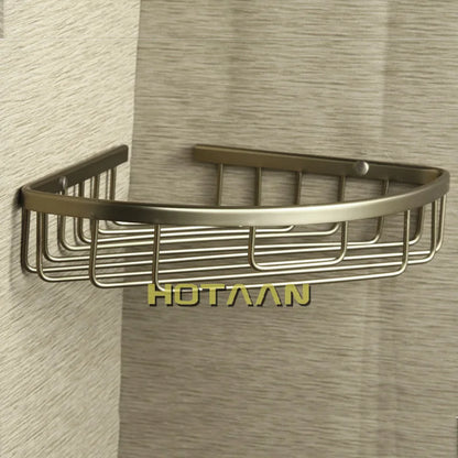 DecorBites™ Aluminum Antique Finish Shower Basket Holder Shelf, Single Layer