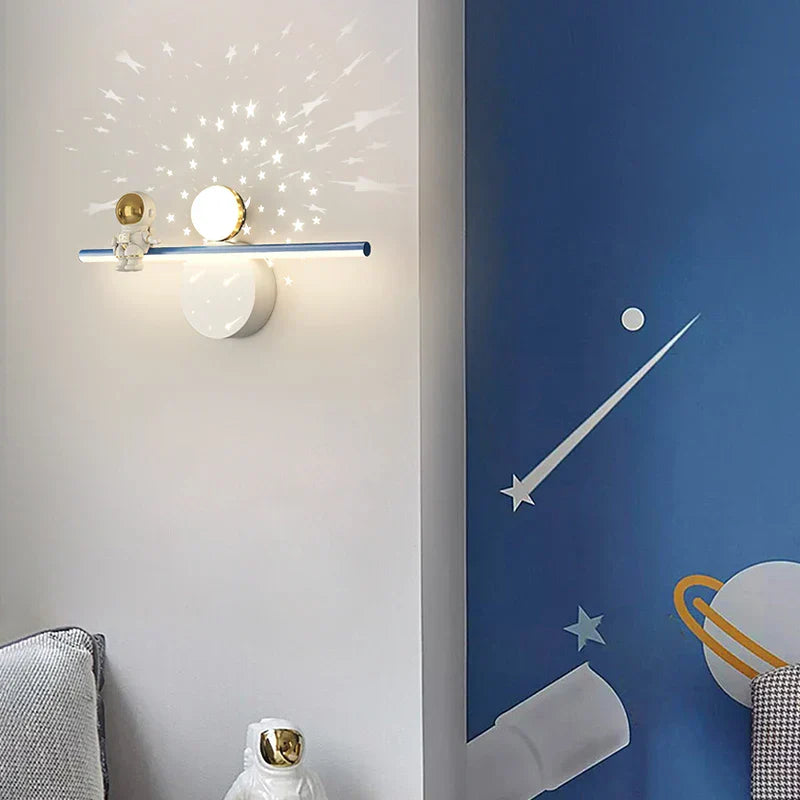 DecorBites™ Astronaut Moon Wall Lamp for Children's Bedroom with Simple Modern Design