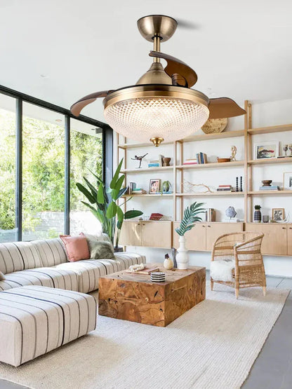 Ventilador de techo con luz DecorBites™ color bronce cobrizo, control remoto, 6 velocidades, reversible, diseño silencioso