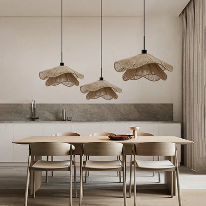 DecorBites™ Hemp Rope Ceiling Chandelier, Nordic Minimalist LED Pendant Lights for Dining Room