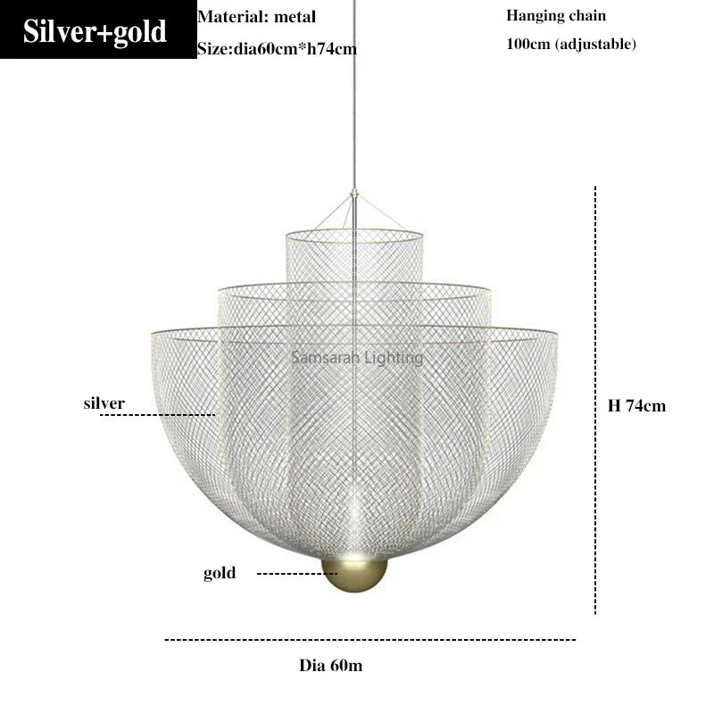 ثريا ديكوربايتس™ الهندسية المصنوعة من الحديد | مصباح معلق بتصميم نورديك علوي