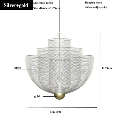 ثريا ديكوربايتس™ الهندسية المصنوعة من الحديد | مصباح معلق بتصميم نورديك علوي