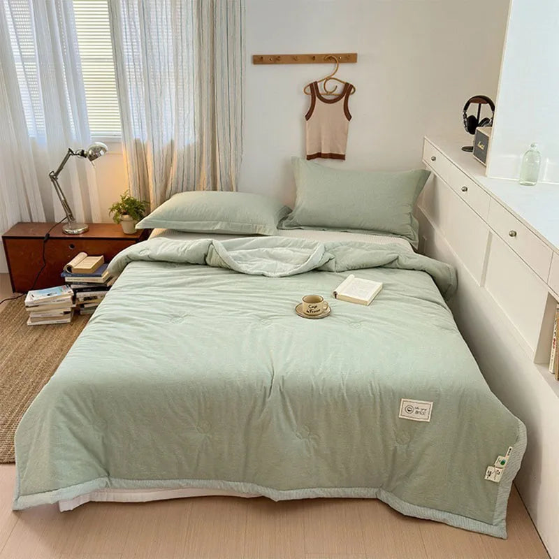 بطانية ديكوربايتس™ القطنية الصيفية المبردة | لحاف مبطن ناعم وجيد التهوية