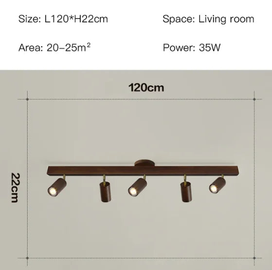 DecorBites™ Nordic WoodenTrack LED Ceiling Spotlight for Home Decor