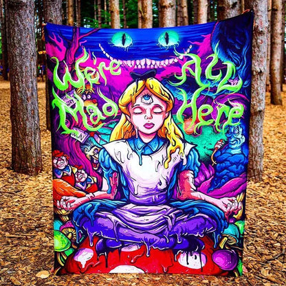 Decobites Psychedelic Alice Hippie Eye Trippy Anime Girl Tapestry for Bedroom Wall Art