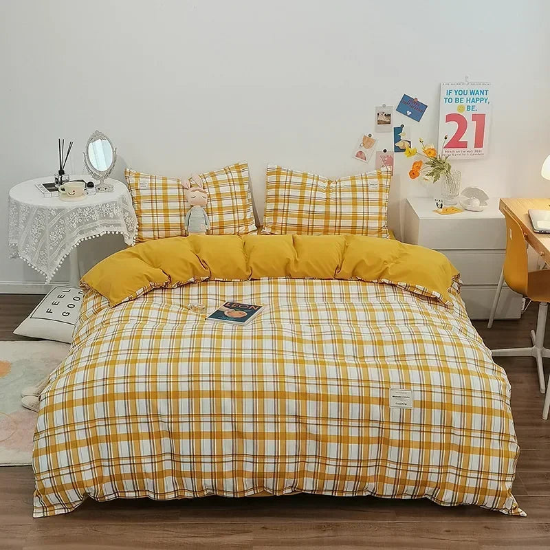 Decorbites™ Japanisches Gittermuster-Bettwäsche-Set für alle Jahreszeiten, Queen/King-Größe Steppdecke