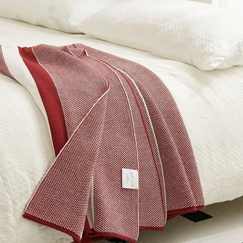 Manta de punto a rayas acogedora DecorBites™ para todas las estaciones