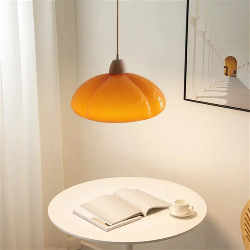 Lámpara de araña de calabaza de cristal DecorBites™ para iluminación de balcones, dormitorios y restaurantes.