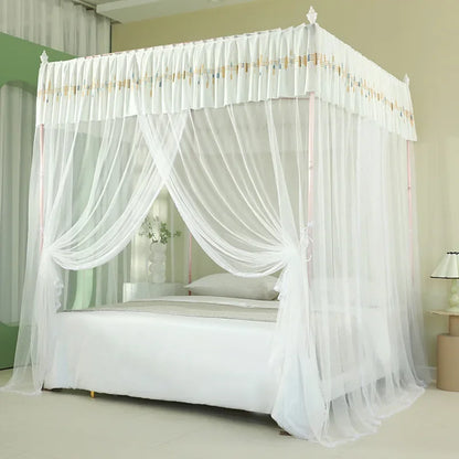 DecorBites™ Large Space Mosquito Net with Bracket. Encrypt Mesh, Insect-Proof Bed Curtain for Household.