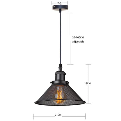DecorBites™ Black Cage Pendant Light Iron Industrial Retro Lighting for Home Decor