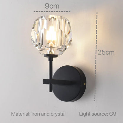 Aplique de pared de cristal DecorBites™: Lámpara LED moderna para dormitorio, sala de estar y pasillo