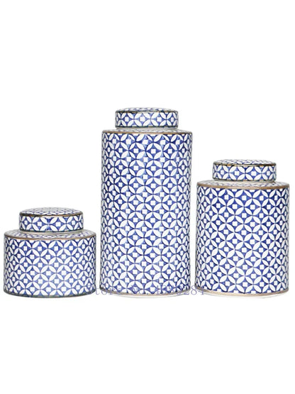 DecorBites™ Chinese Retro Ceramics Golden Vase with Cover for Home Décor and Organization