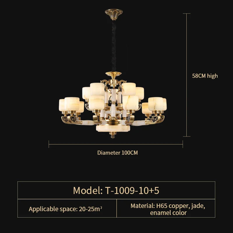 DecorBites™ Chinese Jade Chandelier: Modern Living Room & Restaurant Décor