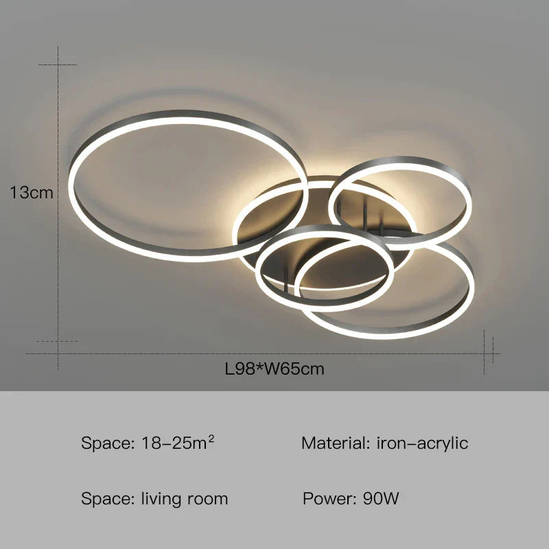 Decorbites™ Anillos de Lámpara de Techo LED de Araña Colgante - Iluminación Minimalista para el Hogar