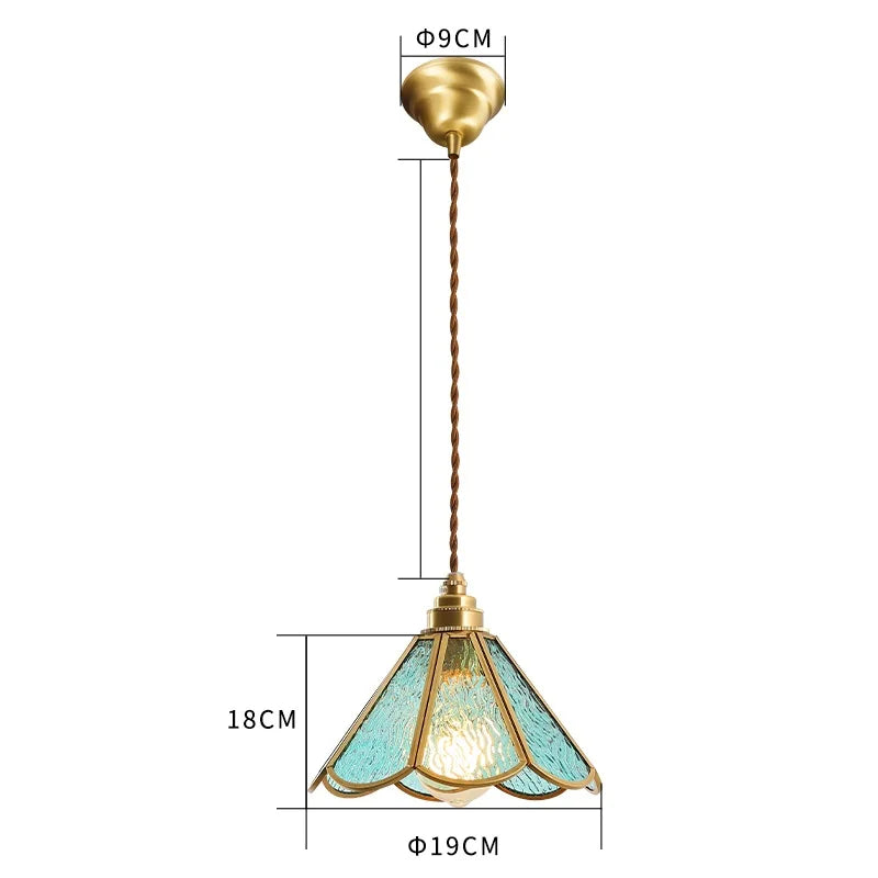 DecorBites™ Glass LED Pendant Lamp: Modern Copper Nordic Indoor Lighting for Home, Coffee, Bedroom & Living Room