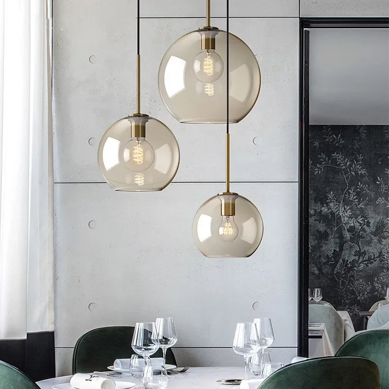 DecorBites™ Industrial Retro LED Glass Pendant Light Chandelier for Kitchen Restaurant