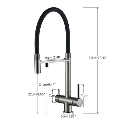 Grifo de filtro de agua de doble salida Decorbites™ para agua potable pura con función de rotación