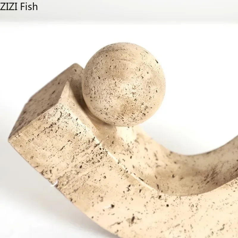 ديكور بايتس™ - زخارف حجرية هندسية - ديكور مكتب - عمل فني حديث - تمثال - ديكور غرفة