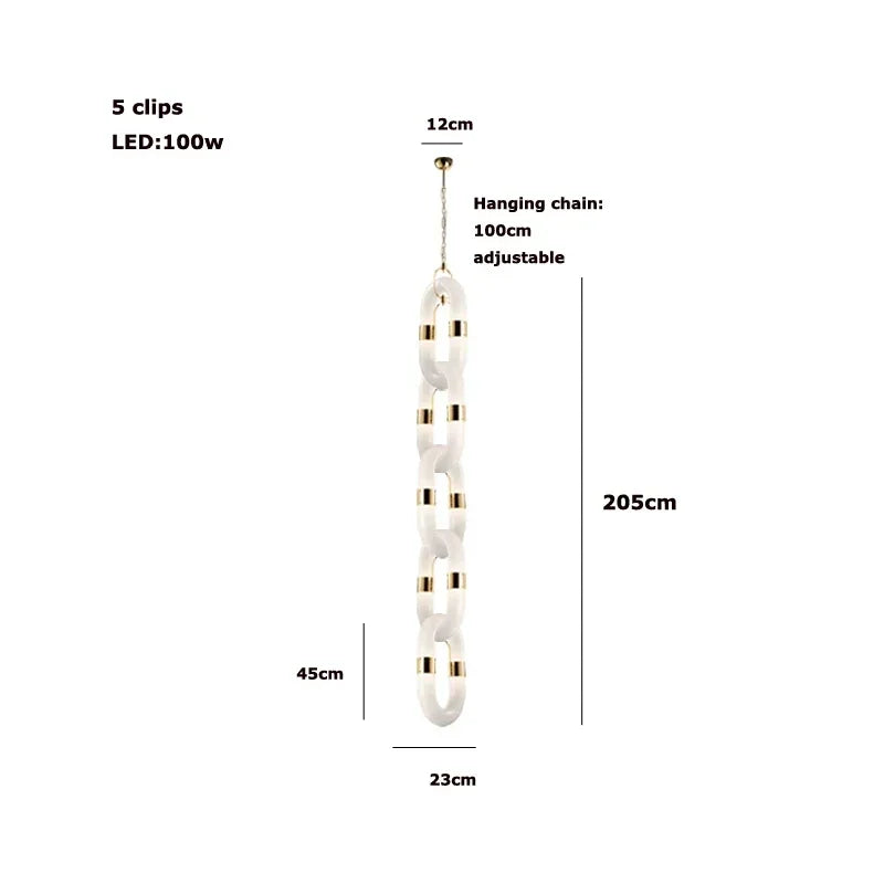 DecorBites™ Crystal Gold Chain Chandelier Ceiling Lamp for Home Décor