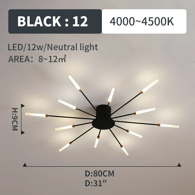 Lámparas Colgantes de Luces LED de Fuegos Artificiales™ Decorbites - Iluminación de Lámpara de Araña Moderna para Sala de Estar y Dormitorio