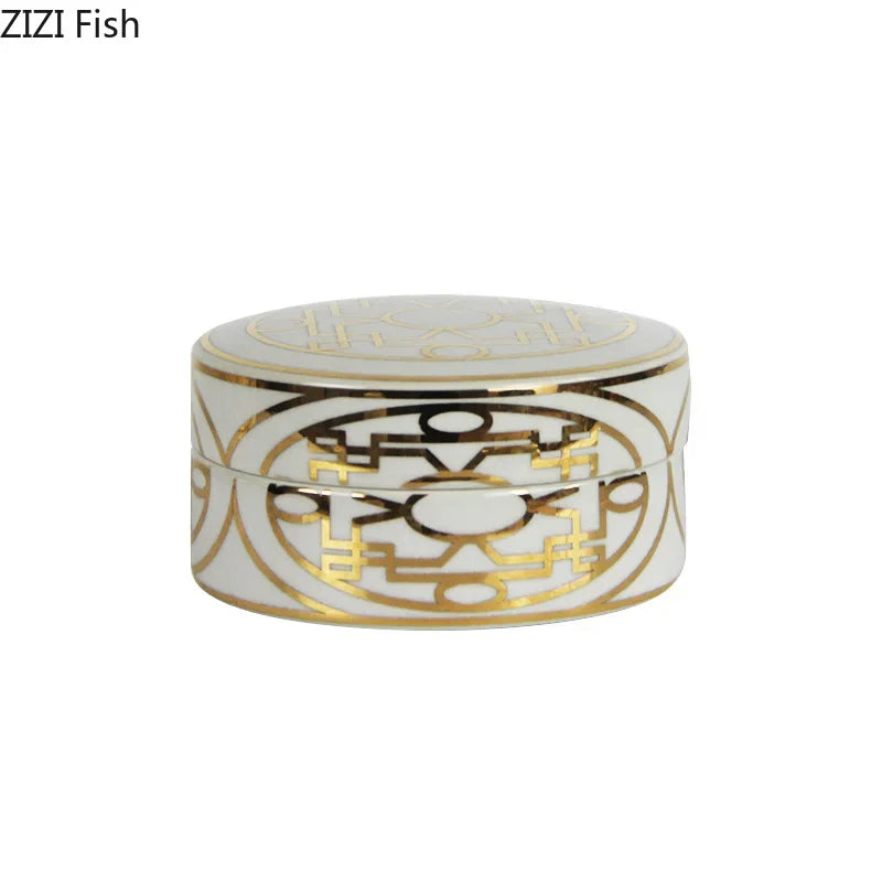 Conjunto de Tarros de Almacenamiento Geométricos de Oro Decorbites™