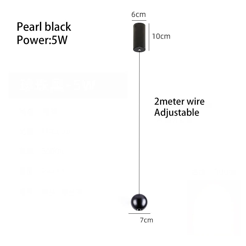 DecorBites™ LED Aluminum Ball Pendant Light: Minimalist Nordic Chandelier for Bedroom Decor