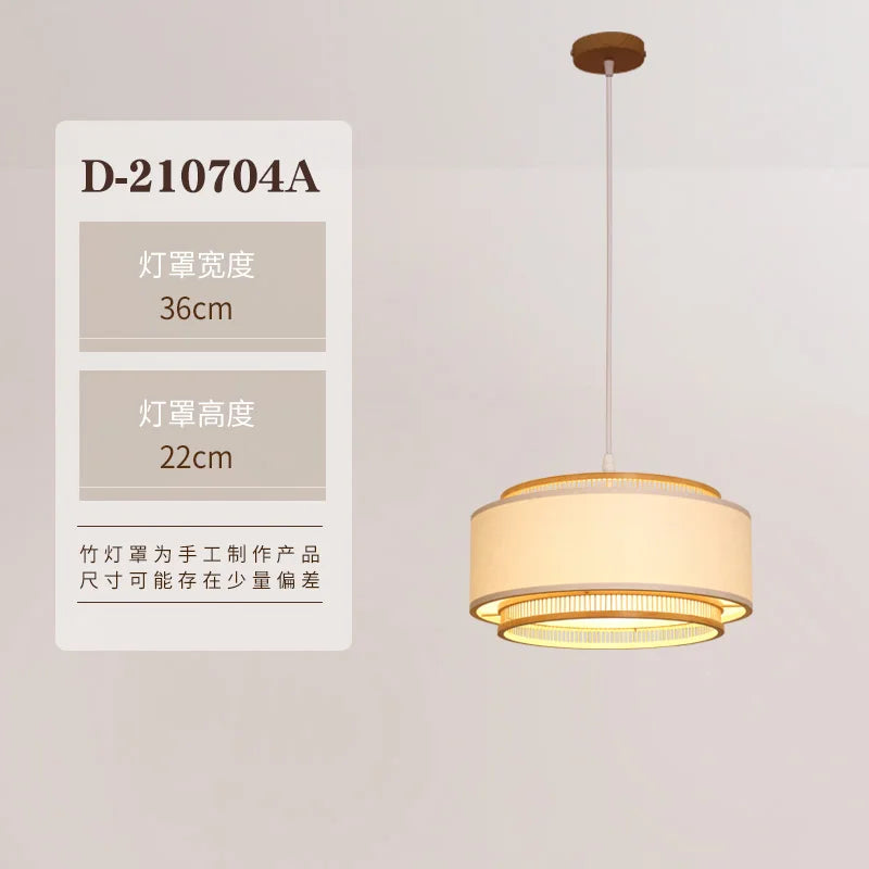 DecorBites™ Japanese Bamboo Chandelier Pendant Light for Living Dining Bedroom - Quiet Style Icon