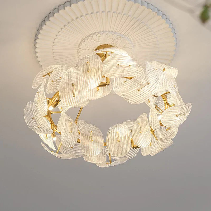 DecorBites™ LED Glass Petal Chandeliers: Luxury Modern Hanging Lamps for Dining Table